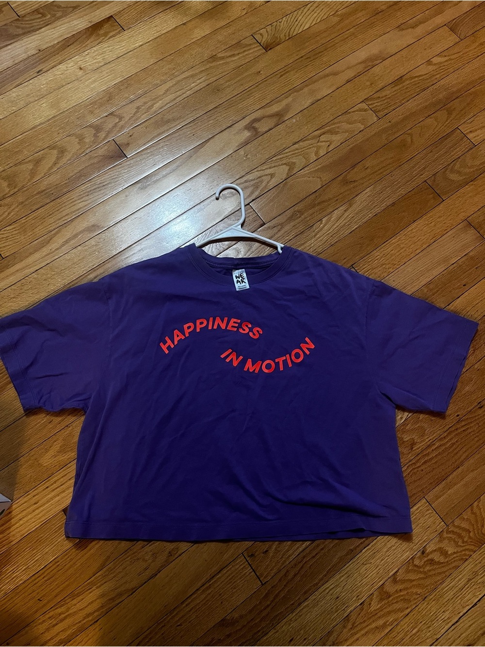 Zumba Fitness Purple Short Sleeve Tee with Orange 'Happiness in Motion'
